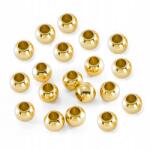 Mixform Eco sárgaréz kézműves gyöngyök, kerek, 18K aranyozott, 2mm, 20db (13WB19013)