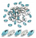 MIXFORM Varrható strasszok, Kristályüveg, Sárgaréz, Lószem, 8x4x3.5mm, 50db (13WB32057)