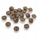 Mixform Akril gyöngyök, Bicone, Arany mintás, Szín: Fekete 10.5x15mm 20db (13WB14399)