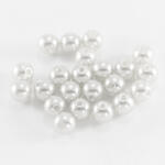 Mixform Akril gyöngyök utánzat Gyöngy, kerek fényes fehér, 4mm, 25g~850db (2WB30268)