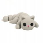  Gyerek figura 3D nyomtatás színes macska világos szürke fekszik aranyos 16 cm (kot leżący średni)