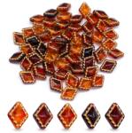 Mixform Akril gyöngyök Rombusz, Arany Lassanvaló, Csokoládé, 18x14x9mm, 50g~50db (13WB31488)