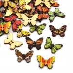 MIXFORM Fa gombok, Festett, Pillangók, Színkeverék, 24.5x17mm, 10db (14WB9605)