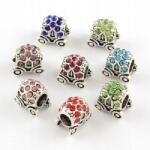Mixform Moduláris gyöngyök Charms Fém cirkóniákkal, Színkeverék 12х11х9mm, 5db (13WB16247)