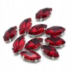 MIXFORM Varrható strasszok, Üveg, Sárgaréz alap, Lószem, 12x6x4.5mm, 10db (13WB19693)