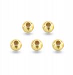 MIXFORM Ezüst 925 Gyöngyök Kerek, Aranyozott 24K, 3mm, Lyuk 1mm, 5db (13WB24772)