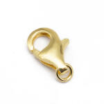 MIXFORM Ezüst 925 Lobster karabiner kapocs kerekekkel Arany 13mm, Lyuk 2mm, 1db (13WB26133)