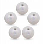 Mixform Akril gyöngyök, Ab szín, kerek, fehér, 26mm, 5mm lyuk, 5db (13Z14367)