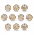 Mixform Akril gyöngyök "Milan" kerek arany mintával, Átlátszó, 16mm, 10db (13WB15512)