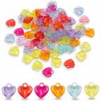 Mixform Akril gyöngyök, Átlátszó, Szív, Szín: Mix 17x16x6mm 75db/50g (13WB14434)