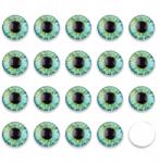 MIXFORM Kaboson Üvegszemek Kézműves, Kerek, Akvamarin, 12x4mm, 20db (13WB31434)