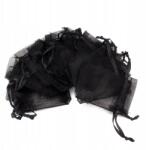 Organza Ajándéktasak, Átlátszó, Fekete, 7x5x0.2cm, 100db