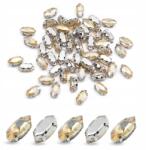 MIXFORM Varrható strasszok, Kristály üveg, Sárgaréz, Lószem, 8x4x3.5mm, 50db (13WB32056)