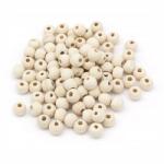 MIXFORM Természetes Fa gyöngyök, Nyers, Kerek, Fehér, 10x9mm, 50g~168db (2WB28666)