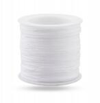 MIXFORM Nylon cérna, fonott, ékszerkészítéshez, fehér, 0.8mm, 90m/orsó (13WB31325)