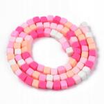 Mixform Polimer agyag gyöngyök, Handmade, Kockák, 4x4x4mm, 85db/37.5cm/szál (13WB30069)