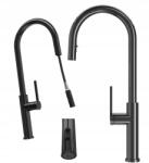 Granitan Konyhai Csaptelep Kihúzható Kifolyócsővel Fekete Prati Fényes Csaptelep (PRATI23177)