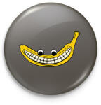 printfashion Vigyorgó banán - Kitűző, hűtőmágnes - Sötétszürke (17847083)