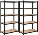 SONGMICS Tároló polcok, nagy teherbírású polcok, 2 darabos készlet, 200 x 100 x 50 cm, maximális terhelés 875 kg, 5 állítható polc, fekete (GLR050B01-2db-os)