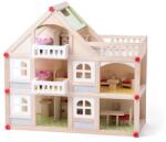 Woodyland Casă de lemn cu două etaje, cu balcon și accesorii (102191329) Casuta papusi