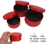 Corolla Papírdoboz kerek piros 3 db/szett