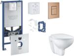 GROHE Rapid SLX - Set pentru montare încastrată, toaletă, capac Softclose, clapetă Skate Cosmopolitan și set pentru tablete, Warm Sunset periat SANI11BB4143 (SANI11BB4143)