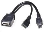 PremiumCord USB Micro USB Átalakító Fekete 14cm kur-18 (kur-18)