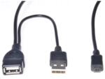 PremiumCord USB 2.0 + microUSB Átalakító Fekete 1m kur-21 (kur-21)