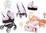Smoby Set cărucior combinație triplă cu păpușă în căsuță Puschair Pink Maxi Cosi&Quinny Smoby electronică cu zonă de zi și zonă de noapte (SM253121-12)