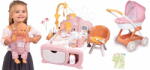 Smoby Set căsuță pentru păpușă electronică cu cărucior Cocoon Nursery Soft Baby Nurse Smoby și păpușă de 32 cm în marsupiu (SM220393-2) Papusa