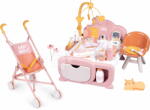 Smoby Set căsuță pentru păpușă cu zonă de zi și de noapte Cocoon Nursery Soft Baby Nurse Smoby electronic și cărucior pliabil (SM220393-4) Papusa