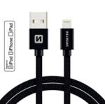 SWISSTEN Lightning (8pin) kábel Swissten MFI opletený, 1.2M - čierny