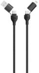 2GO USB-C/USB-A Apa - USB-C/Lightning Apa Adat és Töltő Kábel - 1, 2 m, Fekete