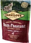 CARNILOVE Cat Adult Duck & Pheasant Hairball Control- Kacsa és Fácán Hússal 400g (VAT006426) (VAT006426)