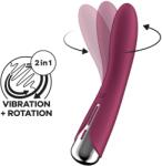 Satisfyer Vibrator Punctul G Spinning Vibe 1, 12 Moduri Vibratii, 5 Moduri Rotatii, Silicon, USB, Rosu, 17.5 cm Vibrator