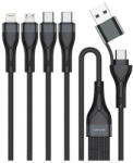 4smarts USB-A/Type-C - Type-C/Lightning/micro USB Kábel 1.2m - Fekete