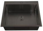 Mixxus Chiuveta de bucatarie MIXXUS NANO-BLACK din inox cu sifon 58x43cm(adancime 21, 5cm) Chiuveta
