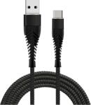 Fusion Fishbone USB-A apa / USB-C apa Adat és töltőkábel - Fekete (1.5m) (FUSUSBC15BK) (FUSUSBC15BK)
