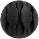  Univerzális 3 klipszes kör kábelrendező, fekete szilikon, ragasztható