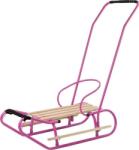 LeanToys Fém Szánkó Tolórúddal Háttámla Szíj Rózsaszín (13367) (13367)