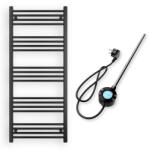  Törölközőszárító radiátor elektromos fűtőpatronnal 60 x 140 cm - Nero Italia S-600W (fekete)