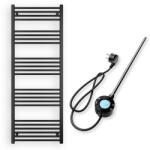  Törölközőszárító radiátor elektromos fűtőpatronnal 60 x 160 cm - Nero Italia S-600W (fekete)