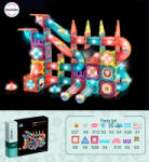 Mamido Színes mágneses építőkocka golyópályával 140 darab MT1224 (MT1224) - jatekokminiszteriuma