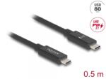 Delock Cablu USB 80 Gbps type C 16K60Hz/240W E-Marker coaxial 0.5m, Delock 81210 (81210)