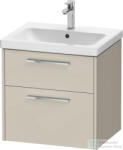 Duravit D-CODE 58, 4x46 cm-es 2 fiókos alsószekrény mosdó és csaptelep nélkül, króm fogantyúval, matt taupe DC4670010910000 (DC4670010910000)