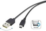Renkforce USB 2.0 A/Mini-B csatlakozókábel 1, 8 m, megfordítható dugóval