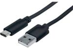 Manhattan USB kábel USB 2.0 USB-C® dugó, USB-A dugó 1.00 m Fekete UL minősített 353298