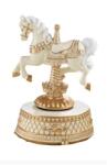 Dekoráció hintaló zenélő 12x11x17cm fehér-arany (M.C.C2945)