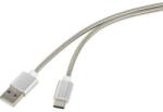 Renkforce USB 2.0 kábel, 1x USB 2.0 dugó A - 1x USB C dugó, 0, 5 m, ezüst, Renkforce
