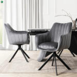 Mebel Elite Szürke Bársony Forgószék MUMBAI 2